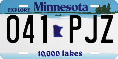 MN license plate 041PJZ