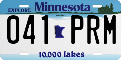 MN license plate 041PRM