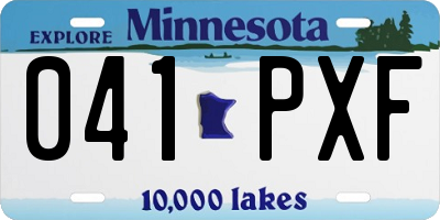 MN license plate 041PXF