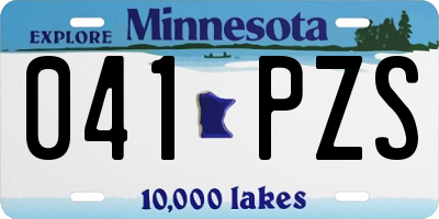 MN license plate 041PZS