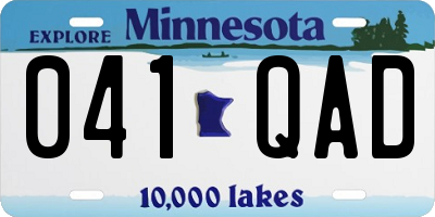 MN license plate 041QAD