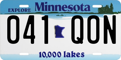 MN license plate 041QON
