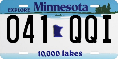 MN license plate 041QQI
