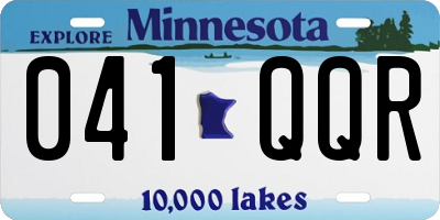 MN license plate 041QQR
