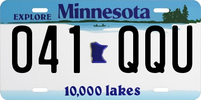 MN license plate 041QQU