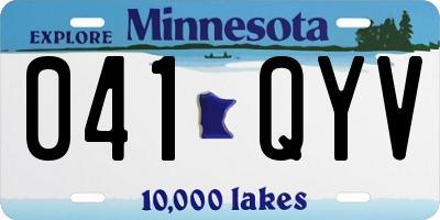 MN license plate 041QYV