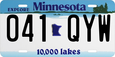 MN license plate 041QYW