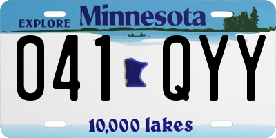 MN license plate 041QYY