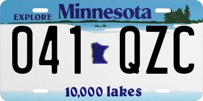 MN license plate 041QZC