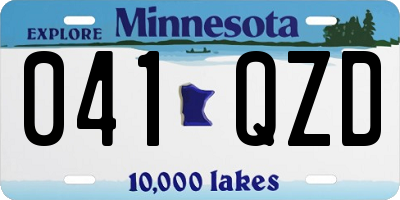 MN license plate 041QZD