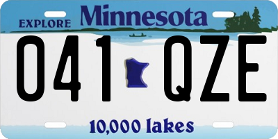 MN license plate 041QZE