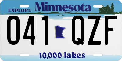 MN license plate 041QZF