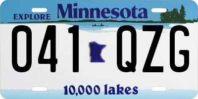 MN license plate 041QZG