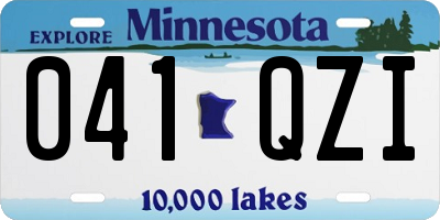 MN license plate 041QZI