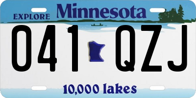 MN license plate 041QZJ