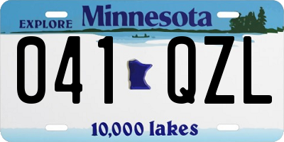 MN license plate 041QZL