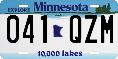 MN license plate 041QZM