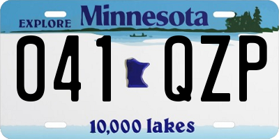 MN license plate 041QZP