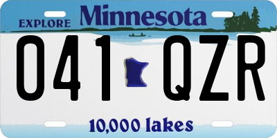 MN license plate 041QZR