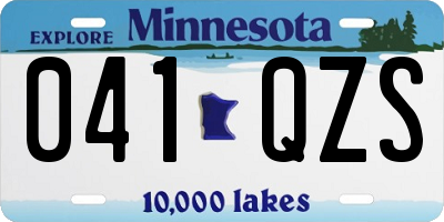 MN license plate 041QZS