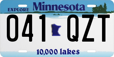 MN license plate 041QZT