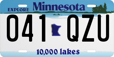 MN license plate 041QZU