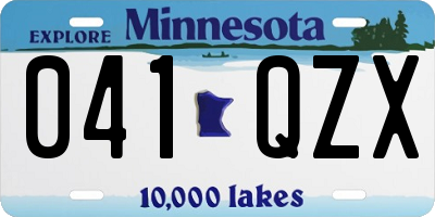 MN license plate 041QZX