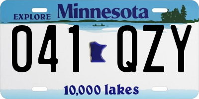 MN license plate 041QZY