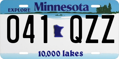 MN license plate 041QZZ