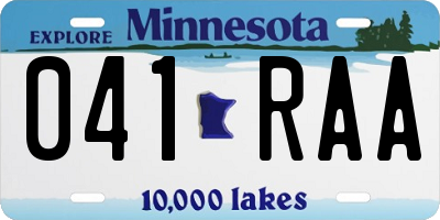 MN license plate 041RAA