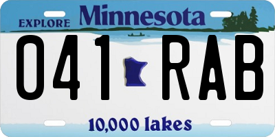 MN license plate 041RAB