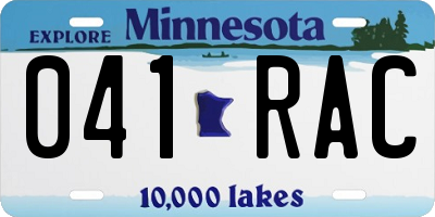 MN license plate 041RAC