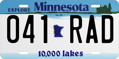 MN license plate 041RAD