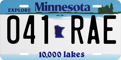 MN license plate 041RAE