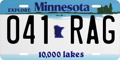 MN license plate 041RAG