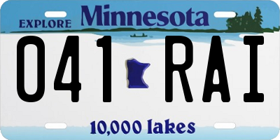 MN license plate 041RAI