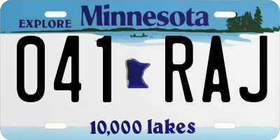 MN license plate 041RAJ