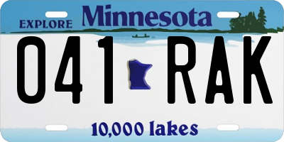 MN license plate 041RAK