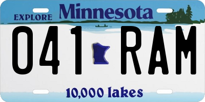 MN license plate 041RAM