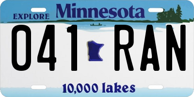 MN license plate 041RAN