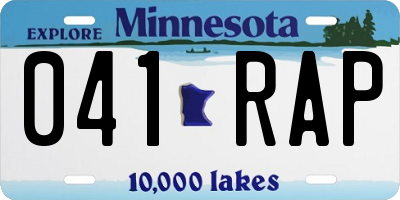 MN license plate 041RAP
