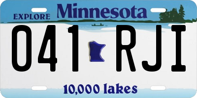 MN license plate 041RJI