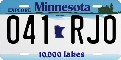 MN license plate 041RJO