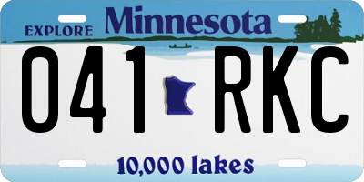 MN license plate 041RKC