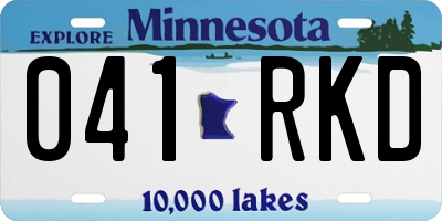 MN license plate 041RKD