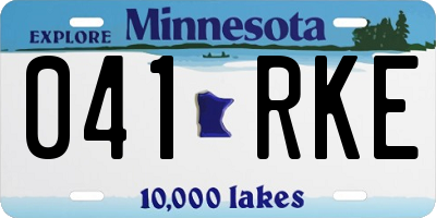 MN license plate 041RKE