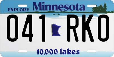 MN license plate 041RKO