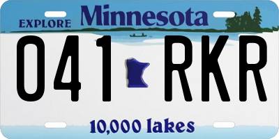 MN license plate 041RKR