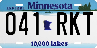 MN license plate 041RKT