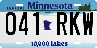 MN license plate 041RKW